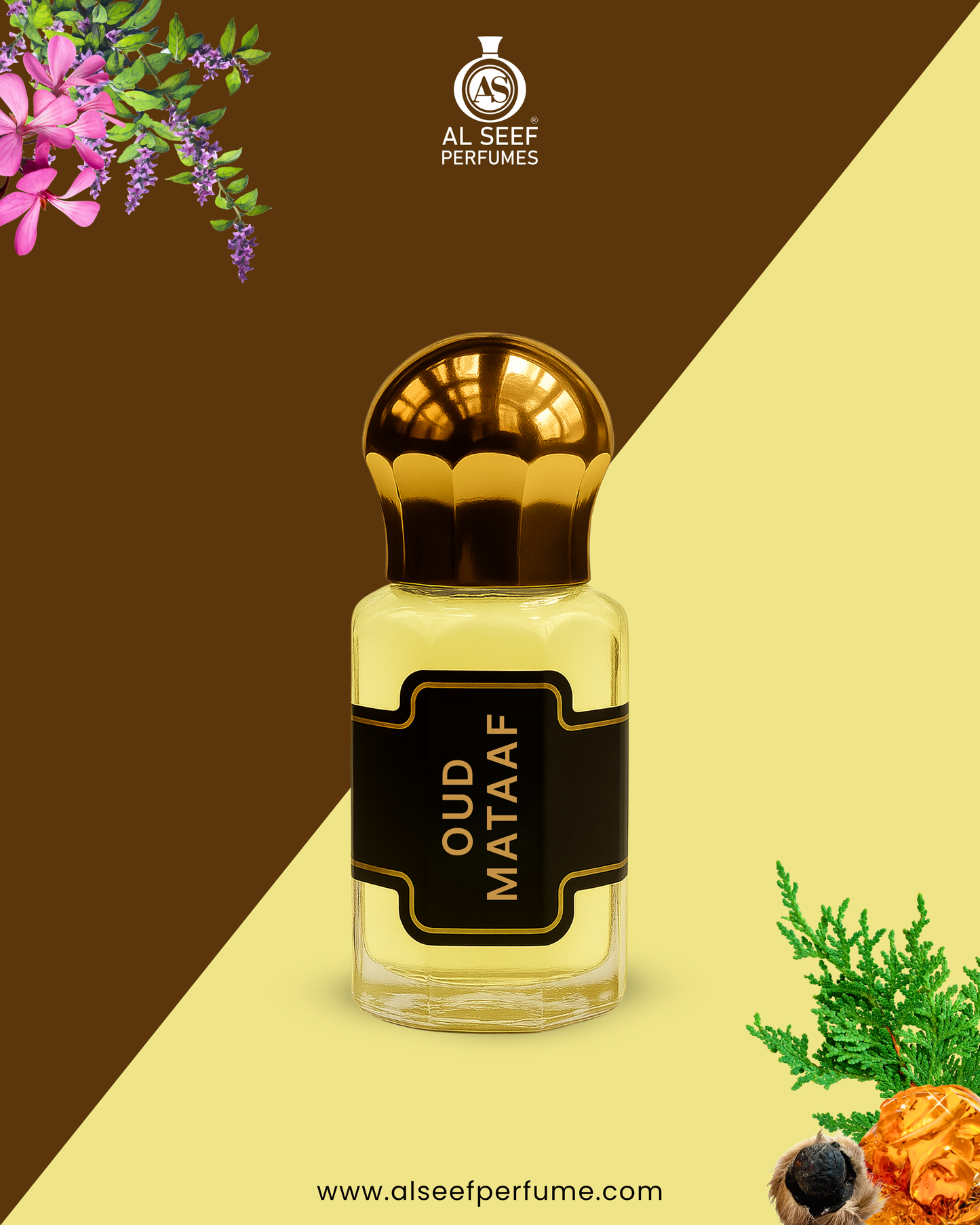 Oud Mataaf Premium Unisex Attar Roll-On | 100% Concentrated Non-Alcoholic Perfume Oil | Luxury Fragrance For Him and Her by Al Seef Perfumes