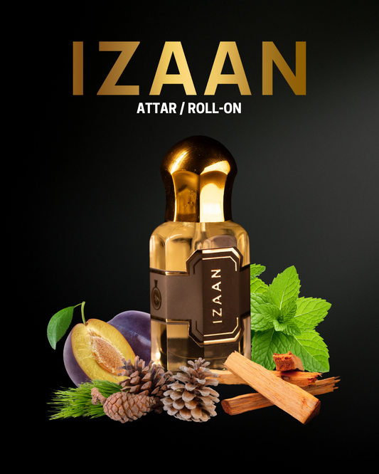 Izaan Premium Unisex Attar Roll-On and Dip-Stick | 100% Concentrated Non-Alcoholic Perfume Oil | Fruity Floral Woody Musky | Luxury Fragrance For Him & Her by Al Seef Perfumes
