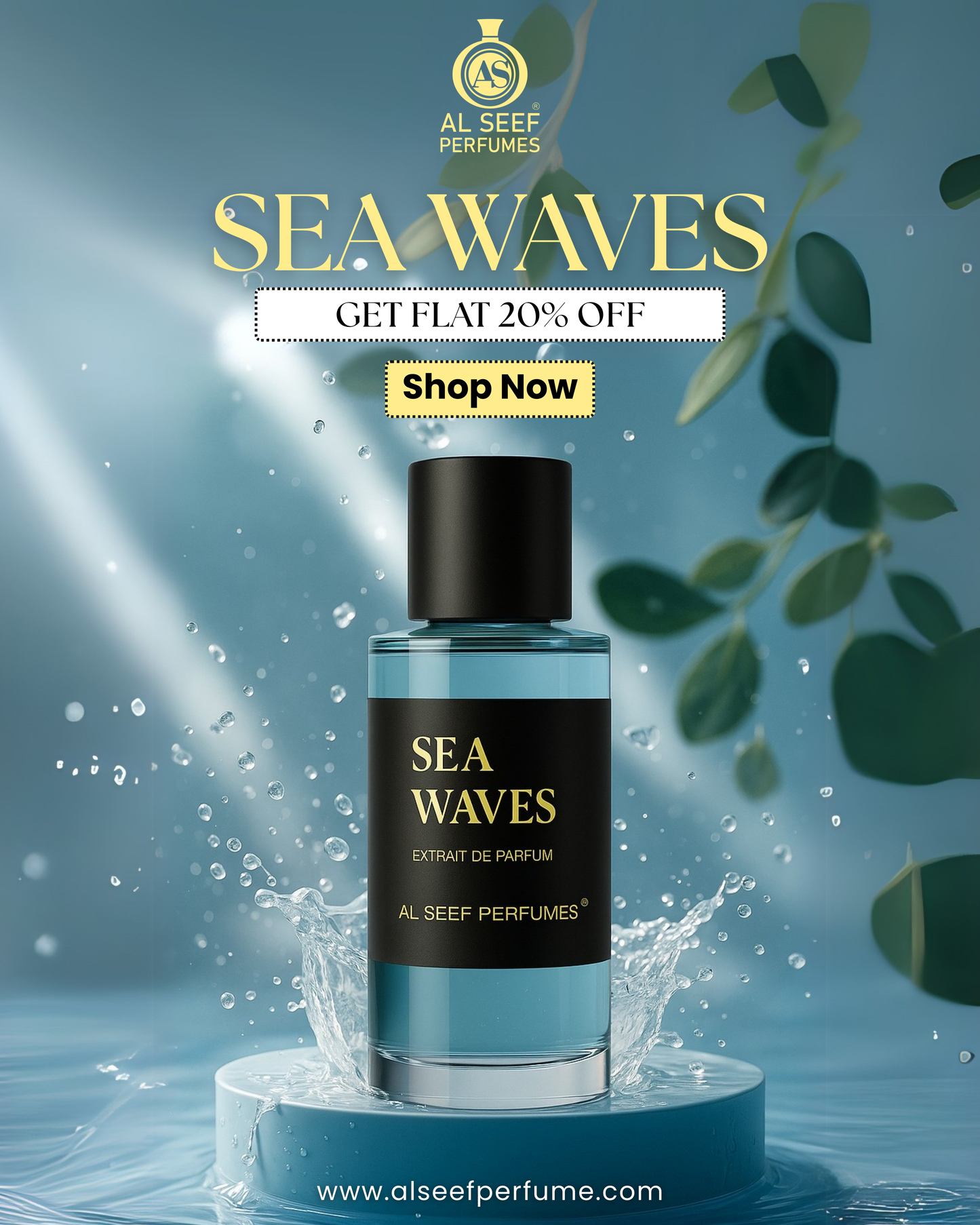 Sea Waves Perfume for Men (50ml & 100ml)| Extrait De Parfum (40%) Concentration | Ozonic Aquatic Floral Musky | Luxury Fragrance