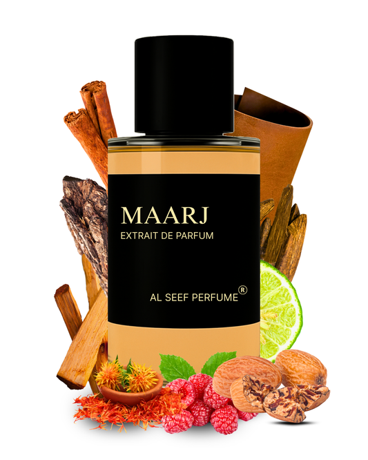 Maarj Premium Unisex Perfume Spray (100ml & 30ml) | Extrait De Parfum (40%) Concentration | Oriental Fruity Spicy Floral Woody | Luxury Fragrance For Him and Her by Al Seef Perfumes