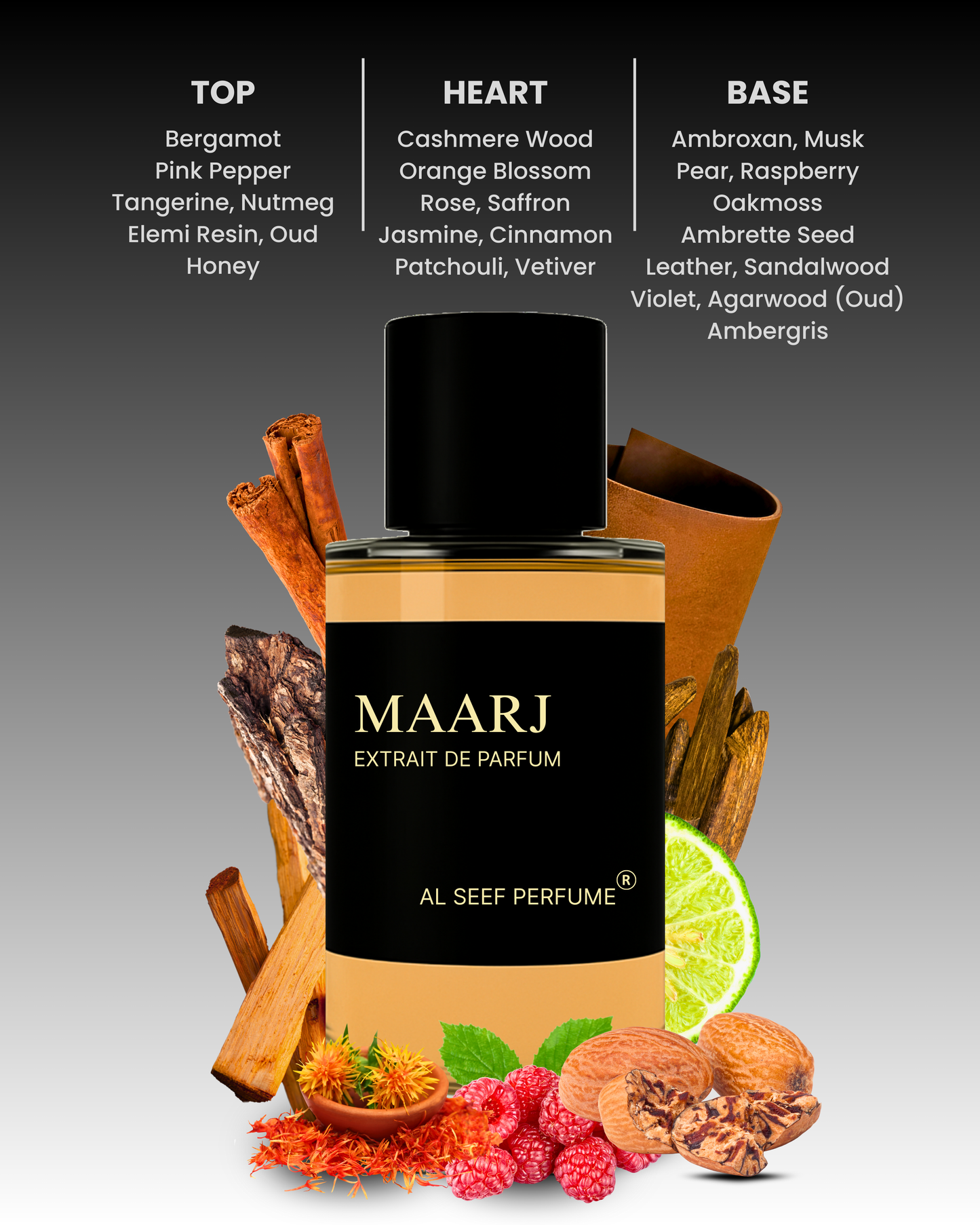 Maarj Premium Unisex Perfume Spray (100ml & 30ml) | Extrait De Parfum  | Oriental Fruity Spicy Floral Woody | Luxury Fragrance For Him and Her by Al Seef Perfumes
