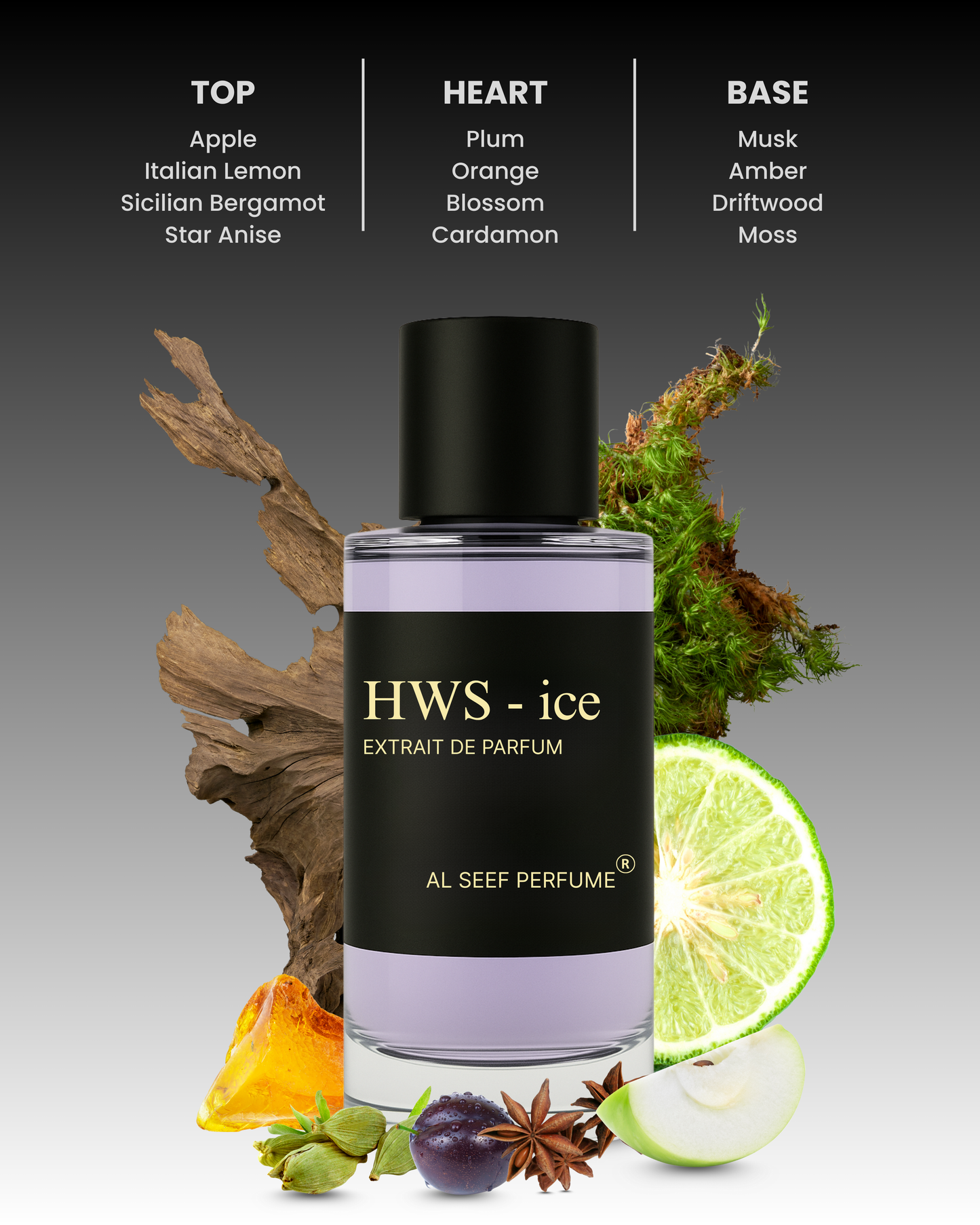 HWS - ICE Premium Men Perfume Spray (50ml & 100ml) | Extrait De Parfum (40%) Concentration