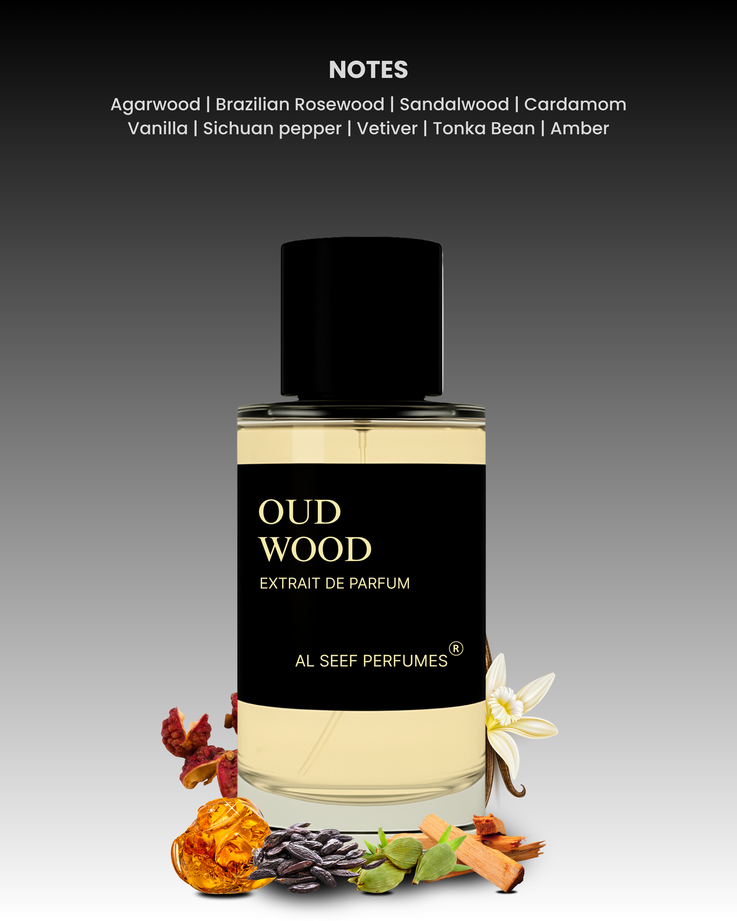 OUD WOOD Premium Unisex Perfume Spray (30ml, 100ml) | Extrait De Parfum | Luxury Fragrance For Him & Her