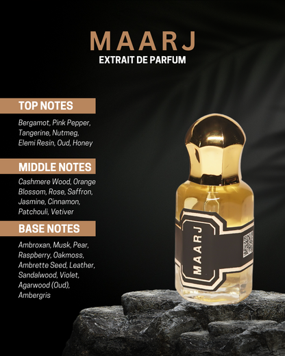 Maarj Premium Unisex Attar Roll-On | 100% Concentrated Non-Alcoholic Perfume Oil | Oriental Fruity Spicy Floral Woody | Luxury Fragrance For Him and Her by Al Seef Perfumes