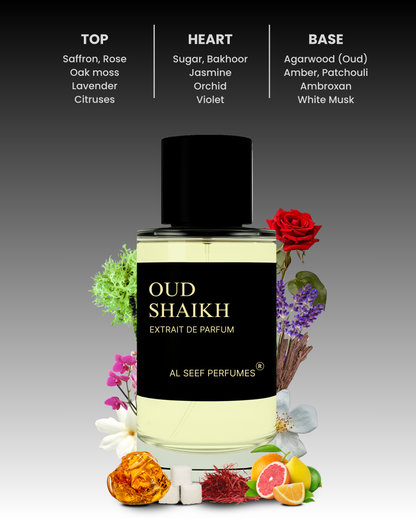 OUD SHAIKH Premium Perfume Spray (30ml, 100ml) | Extrait De Parfum | Luxury Fragrance For Him & Her