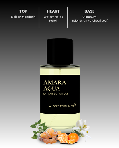 AMARA AQUA Premium Perfume Spray (30ml, 100ml) | Extrait De Parfum | Luxury Fragrance For Him