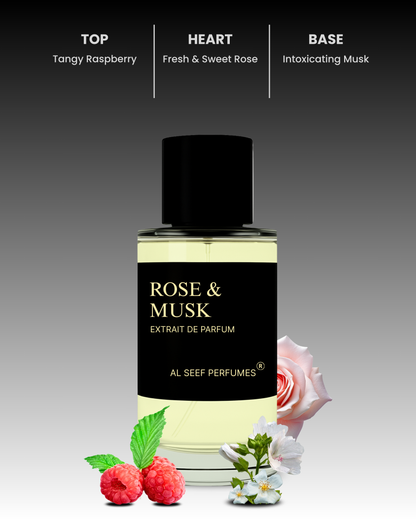 ROSE & MUSK Premium Perfume Spray (30ml, 100ml) | Extrait De Parfum | Luxury Fragrance For Him & Her