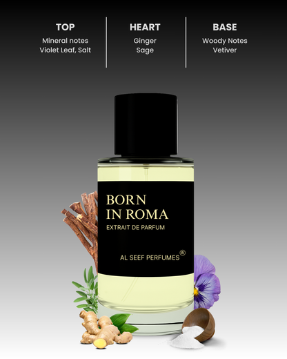 BORN IN ROMA Premium Perfume Spray (30ml, 100ml) | Extrait De Parfum | Luxury Fragrance For Him