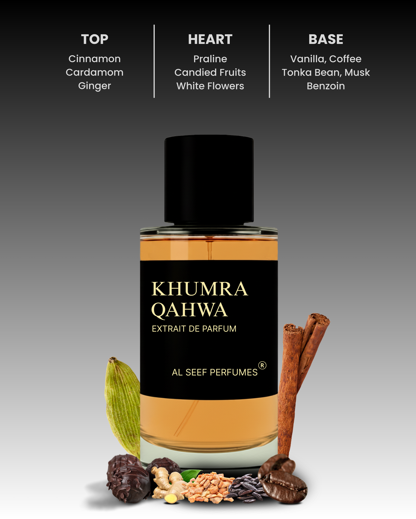 KHUMRA QAHWA Premium Perfume Spray (30ml, 100ml) | Extrait De Parfum | Luxury Fragrance For Him & Her