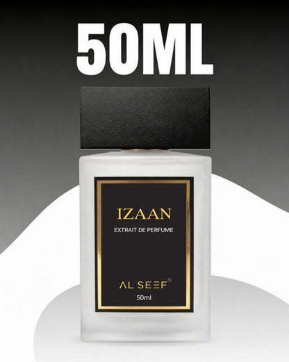 Izaan Premium Unisex Perfume Spray (50ml) | Extrait De Parfum (40%) Concentration | Fruity Floral Woody Musky | Luxury Fragrance For Him and Her by Al Seef Perfumes