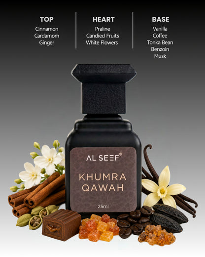 KHUMRA QAWAH Attar 25ml Alcohol Free Premium Long Lasting Fragrance