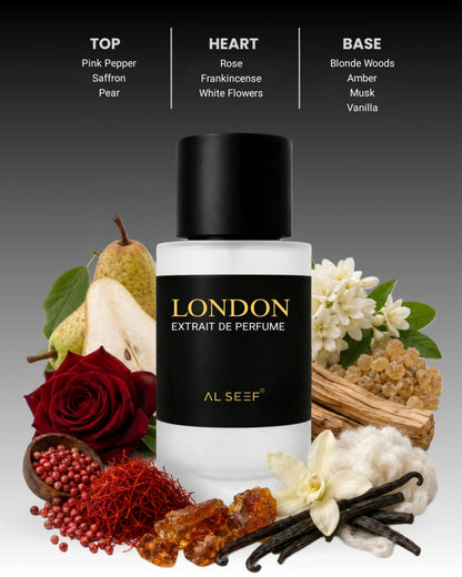LONDON Premium Perfume Spray (30ml, 100ml) | Extrait De Parfum | Luxury Fragrance For Him