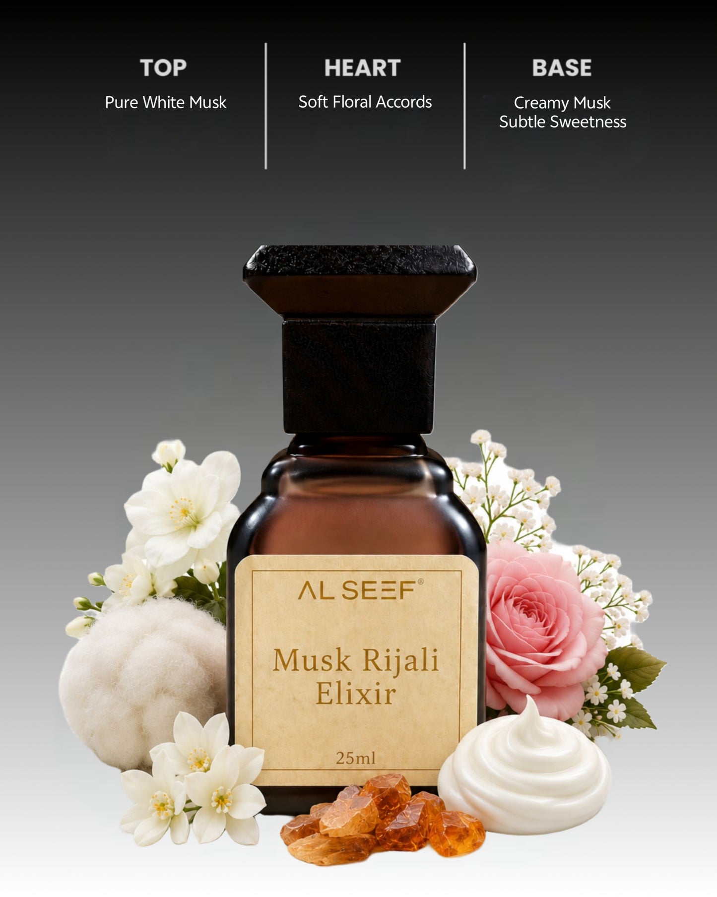 Musk Rijali Elixir Attar 25ml Alcohol Free Premium Long Lasting Fragrance