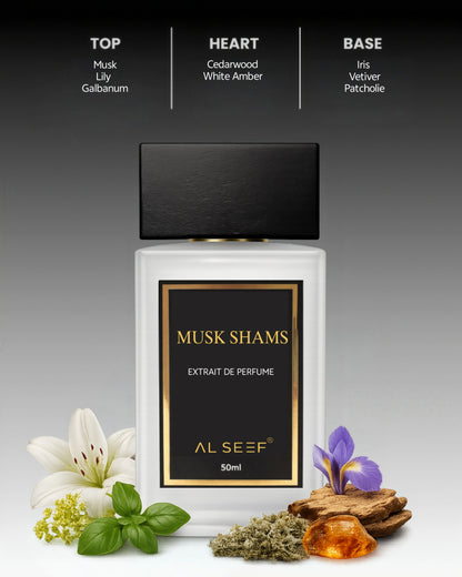 MUSH SHAMS Premium Unisex Perfume Spray (50ml) | Extrait De Parfum | Luxury Fragrance For Him and Her