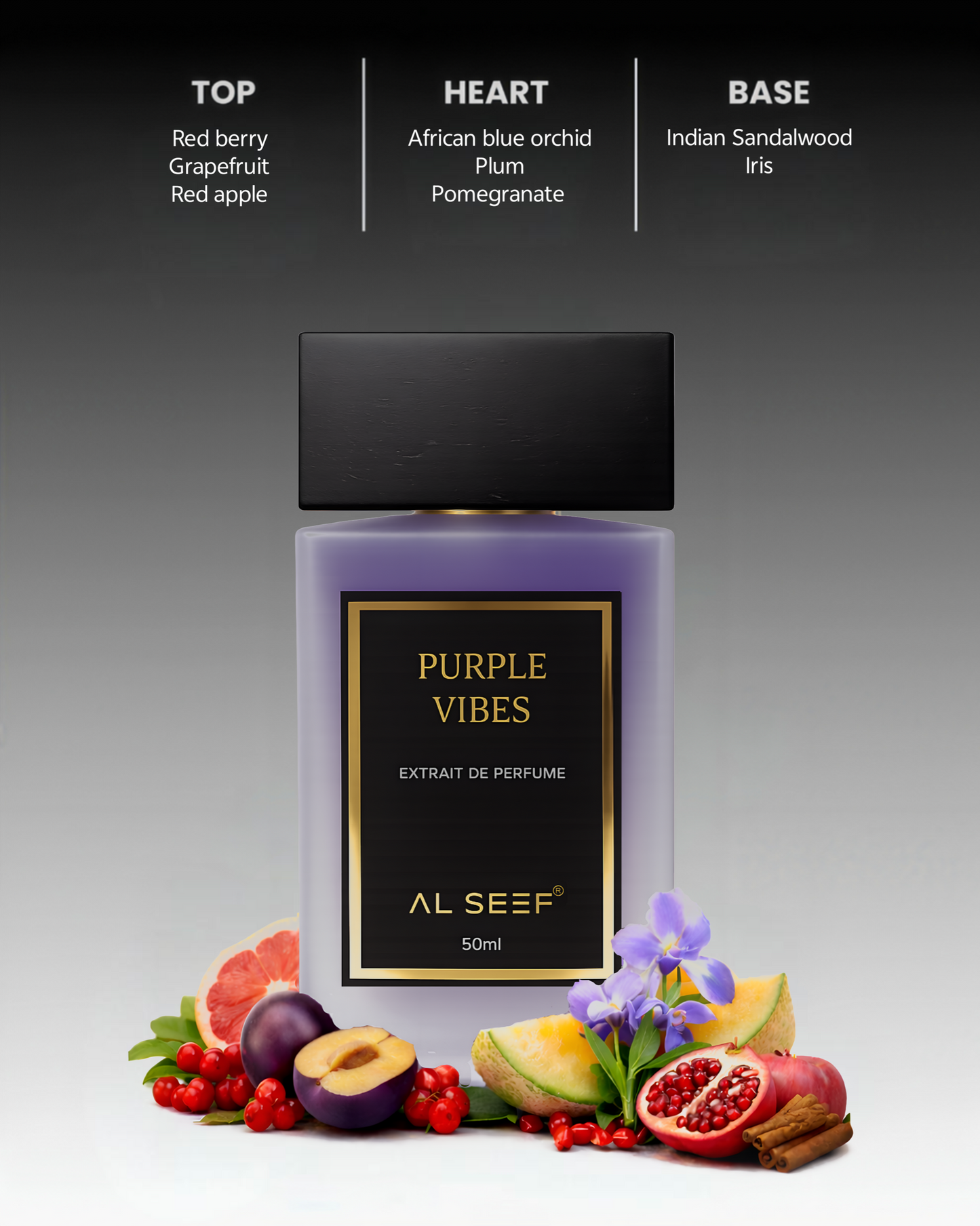 PURPLE VIBES Premium Unisex Perfume Spray (50ml) | Extrait De Parfum | Luxury Fragrance For Him and Her