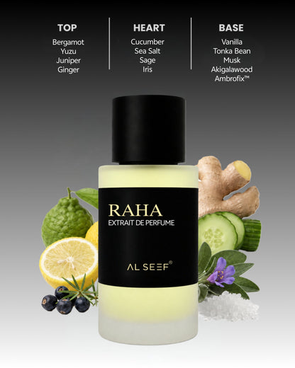 RAHA Premium Unisex Perfume Spray (30ml & 100ml) | Extrait De Parfum | Luxury Fragrance For Him and Her