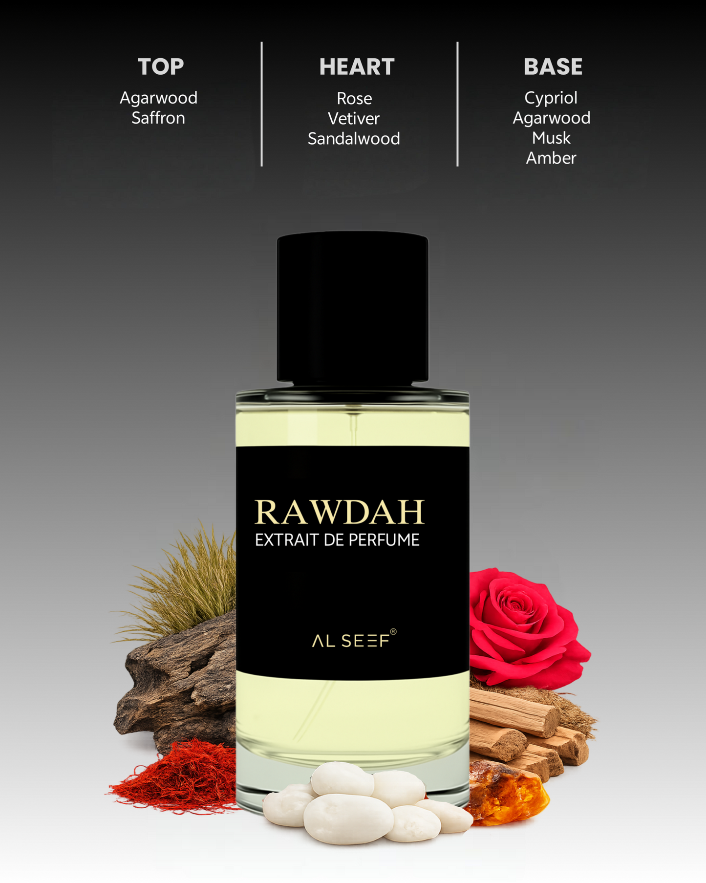 RAWDAH Premium Perfume Spray (30ml, 100ml) | Extrait De Parfum | Luxury Fragrance For Him & Her