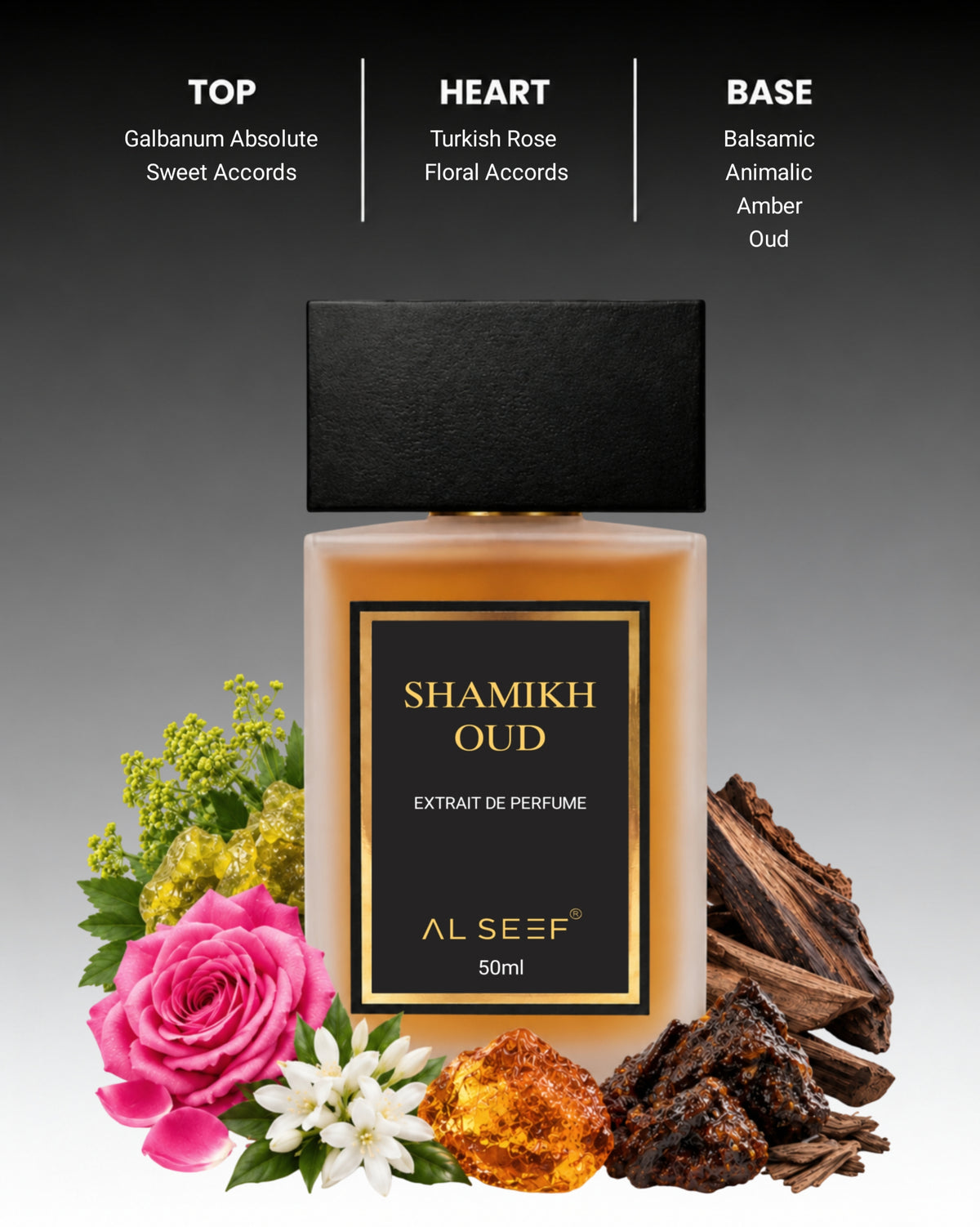 Shamikh Oud Premium Unisex Perfume Spray (50ml) | Extrait De Parfum (40%) Concentration | Luxury Fragrance For Him and Her